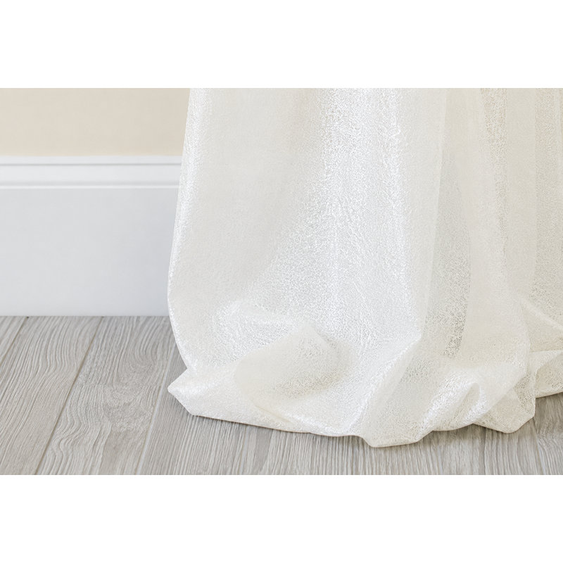 Panneau de rideau simple semi-diaphane avec passe-tringle Etherton, Blanc, L 52 po x L 120 po