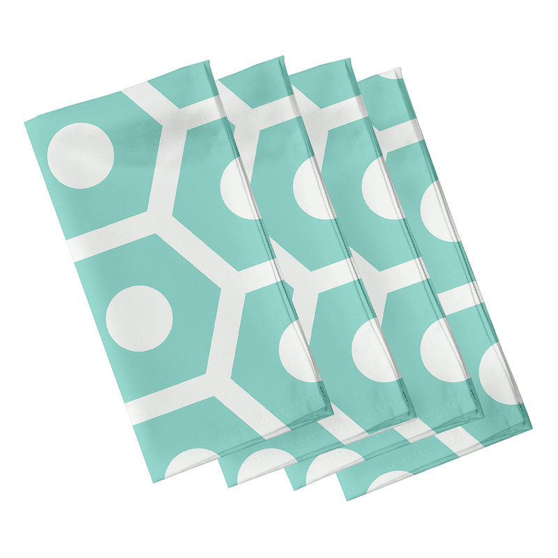 Alyrica Polyester Geometric Square Napkin, 18" W x 18" L, Aqua