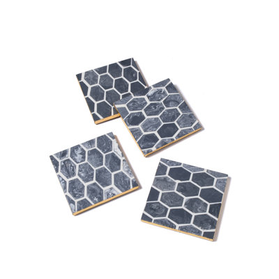 Ensemble de 4 sous-verres en résine grise