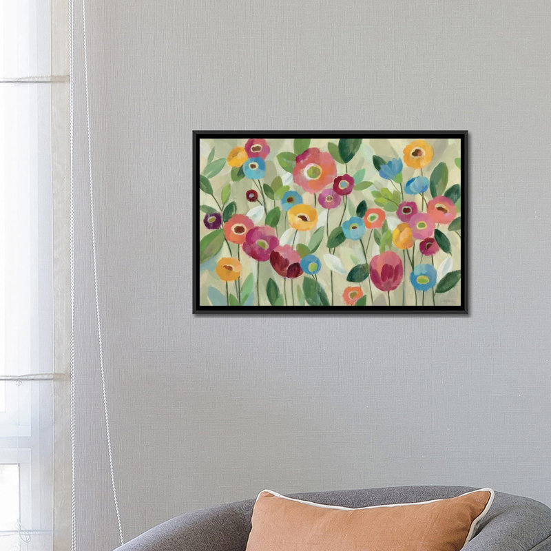 Esdert, conte de fées, art floral, H 18 po x l 26 po x P 1,5 po, Toile avec cadre noir