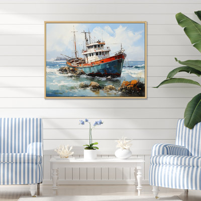 Nautique, bateau, pêche, aventure - Bateau côtier, art mural