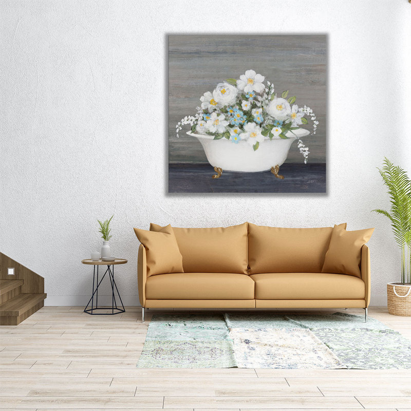 Blooming Bath - Canvas Print Wall Art, 16" H x 16" W