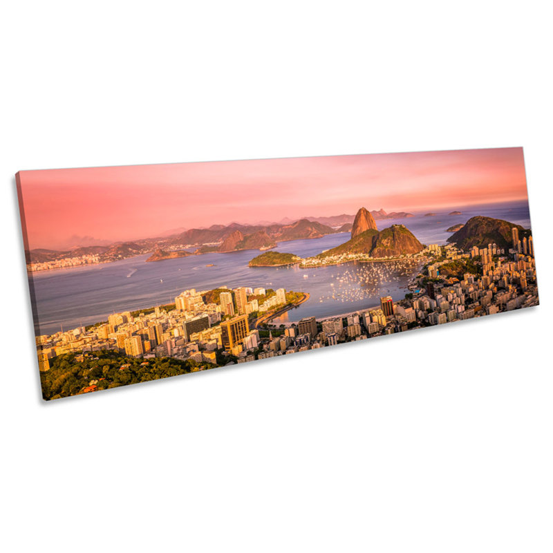 Rio De Janeiro Sunset Brazil - Wrapped Canvas Panoramic Print, 60.96cm H x 182.88cm W