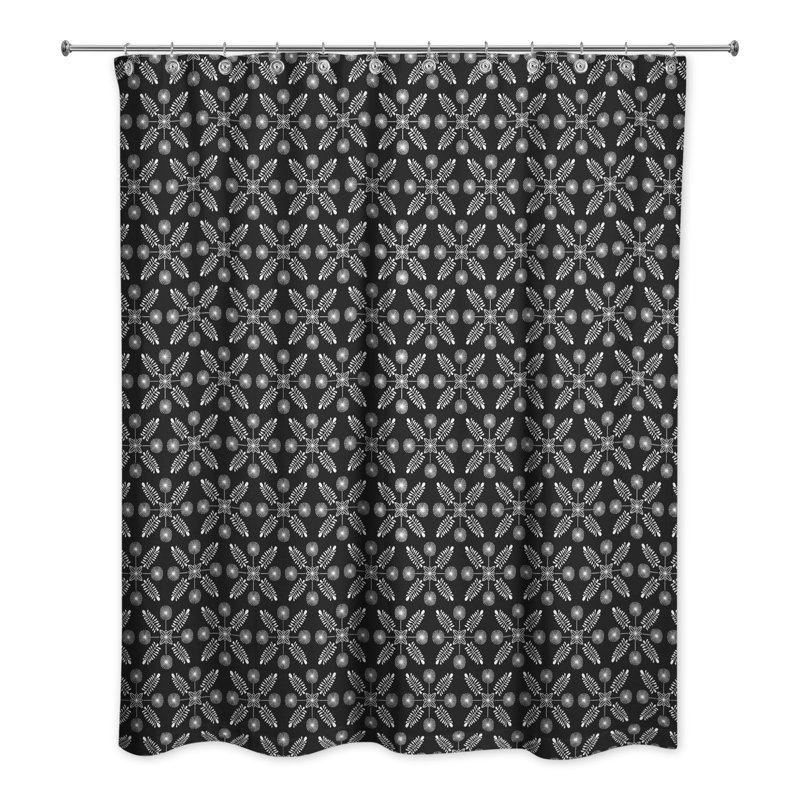 Rideau de douche Floral, Noir