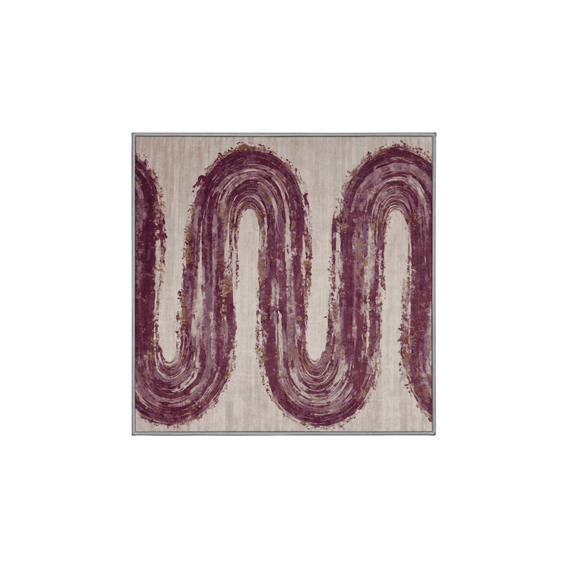 Machine Washable Gray Area Rug, Square 5'