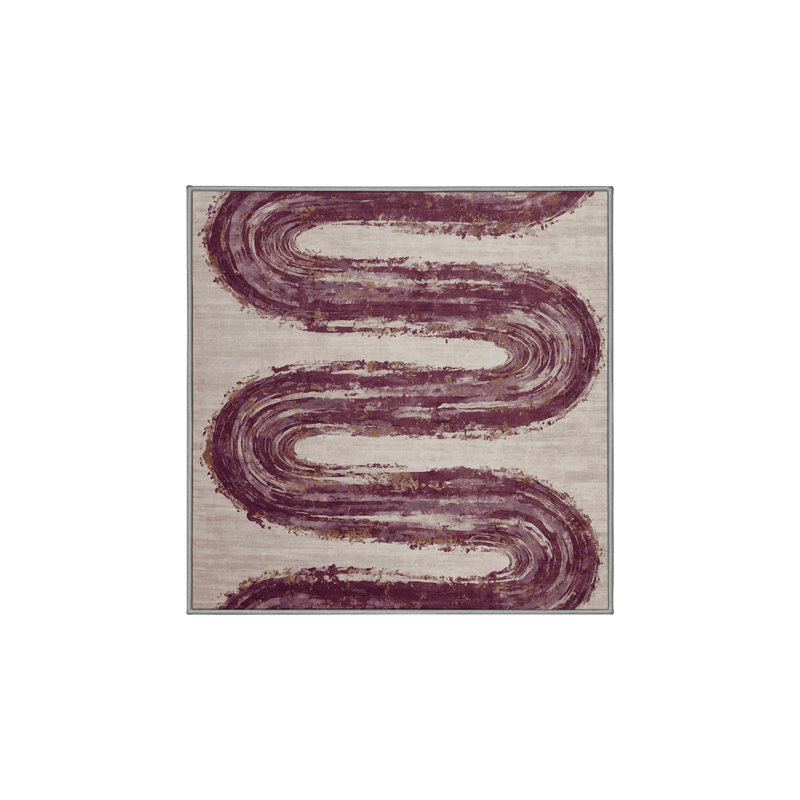 Tapis gris soyeux et moelleux, Carré 7 pi