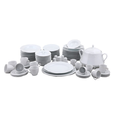 Mossley Piece Porcelain China Dinnerware Set - Service for 6