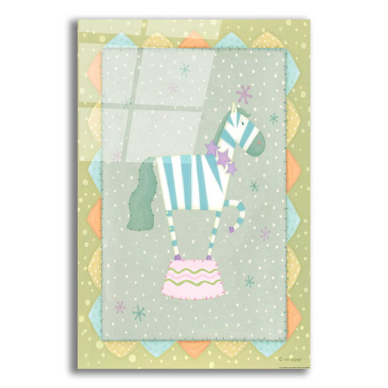 Bungalow Bungalow «Circus 3 Zebra» par Viv Eisner, art mural en verre acrylique, H 24 po x l 16 po x P 0,2 po