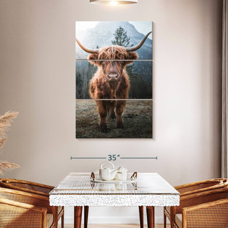 Brampt Dolomites Highland Cow, 50" H x 32" W