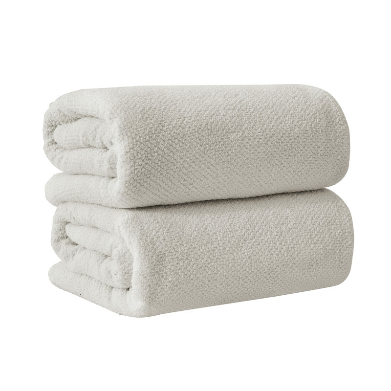 Drap de bain 100% coton texturé, Drap de bain - paquet de 2, Gris clair
