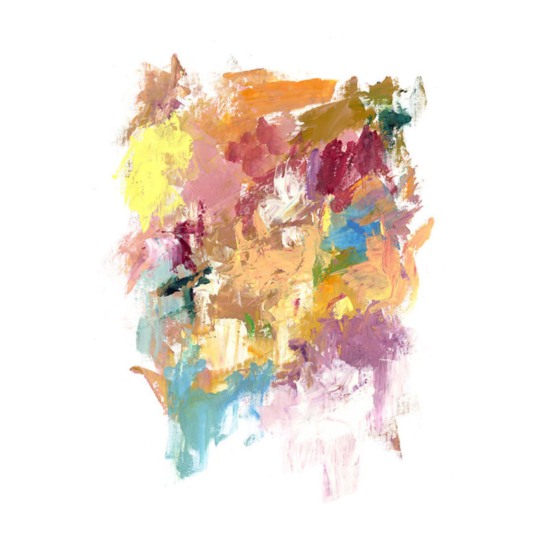 Reproduction d'art sur toile tendue, improvisation par Michelle Bennett, Couche de verre, H 36 po x l 24 po x P 1,5 po