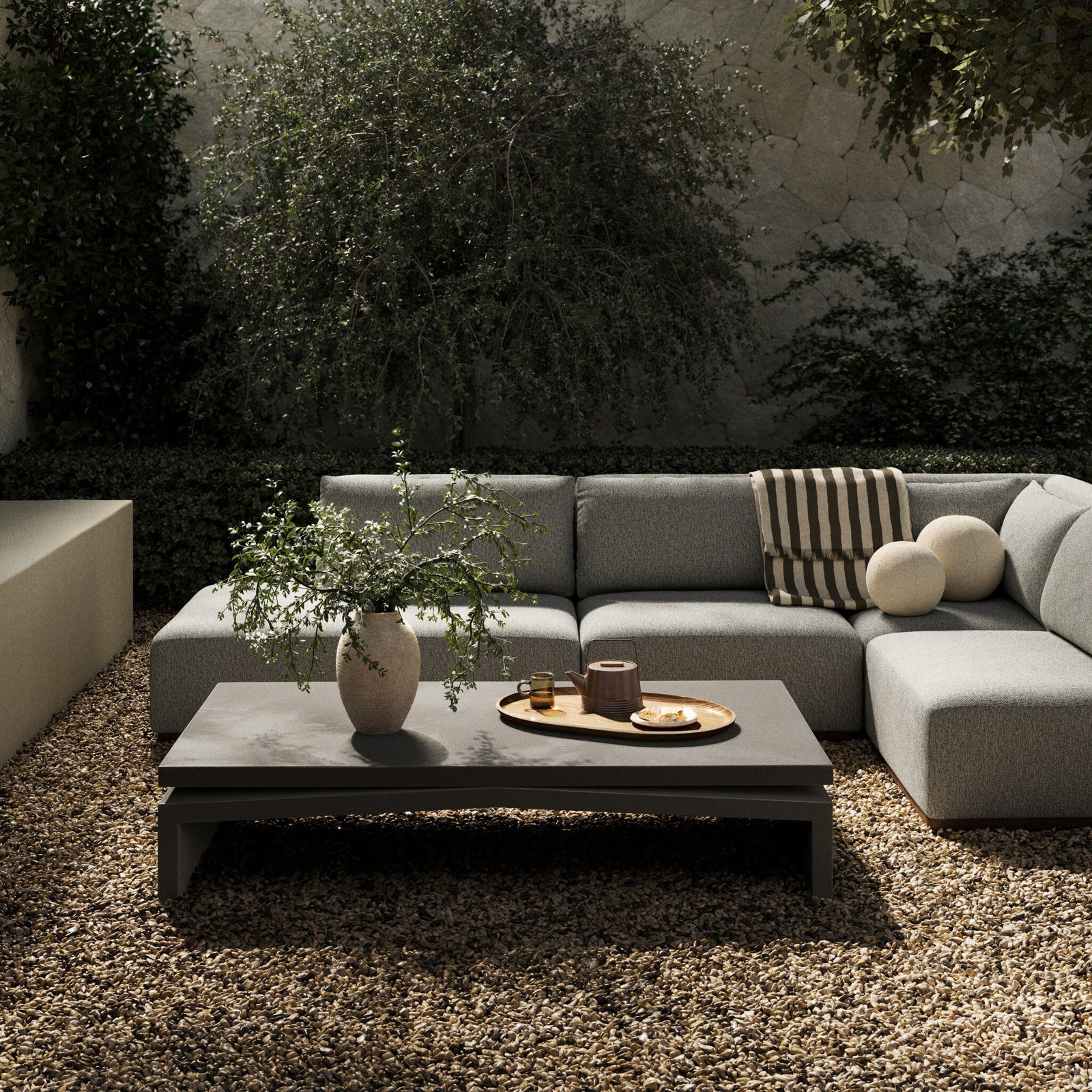 Henn 65'' Concrete Outdoor Coffee Table
