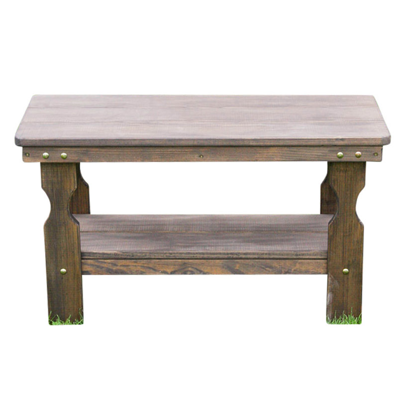 Table basse robuste en bois traité, Noyer foncé teinté