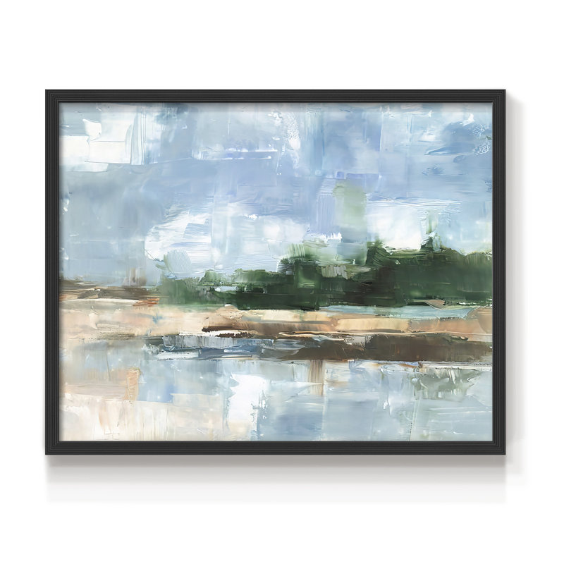 Tropical Shore I -Framed Print - Restickable, 11" H x 14" W, Black