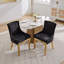 Chaises de salle à manger en chenille, style moderne avec pieds courbés plaqués or et garniture de rivets, confort rembourré-824683585
