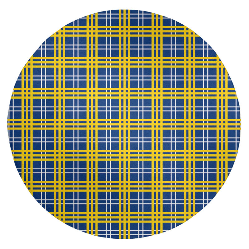 Plaid Indoor Rug, Round 5'