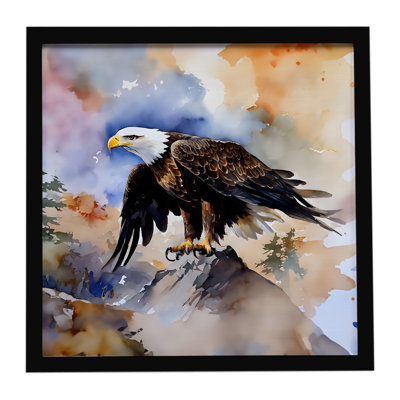 Aigle, impression sur métal encadrée