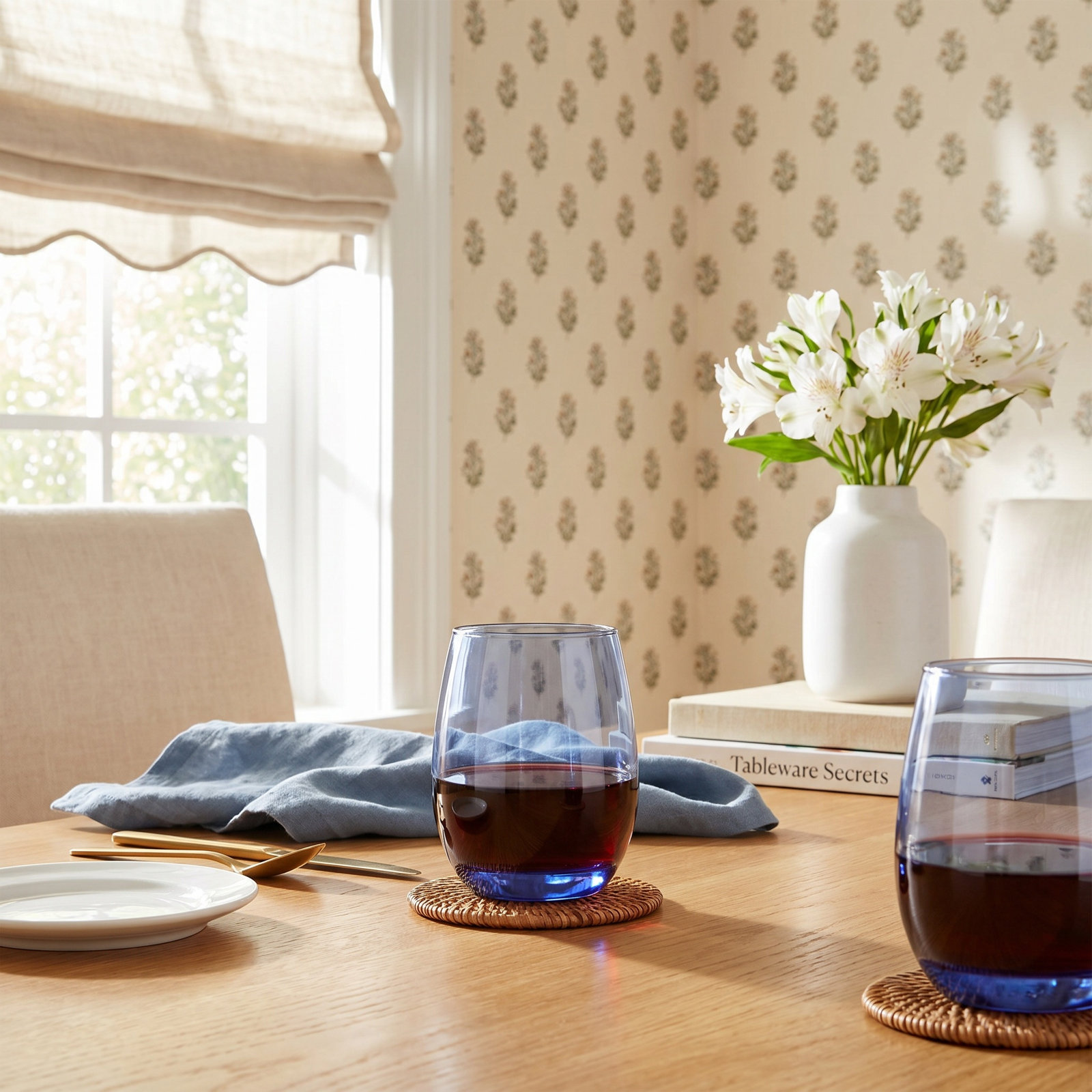 Classic Stemless Wine Glass, Blue