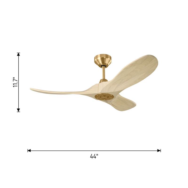 Visual Comfort Fan Maverick Smart 44 Indoor Ceiling Fan with Threaded Downrod, Dark Walnut blades and Handheld Remote