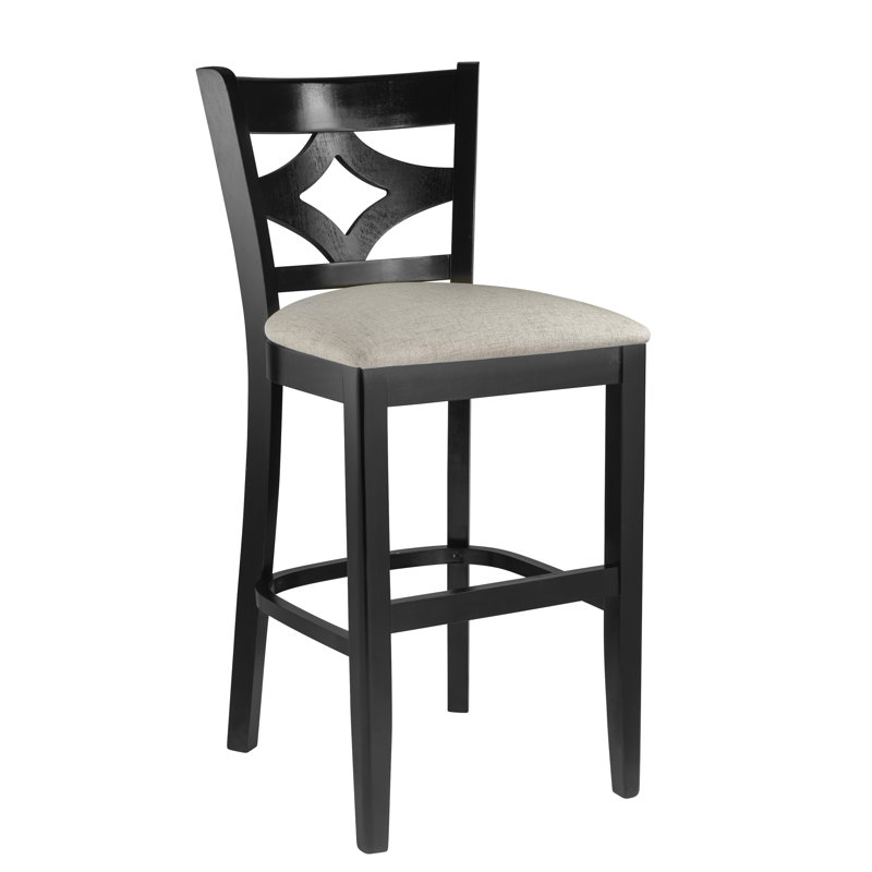 Tabouret de bar et de comptoir Stahr, Naturel, Noir, Tabouret de bar (assise de 30 po de hauteur)