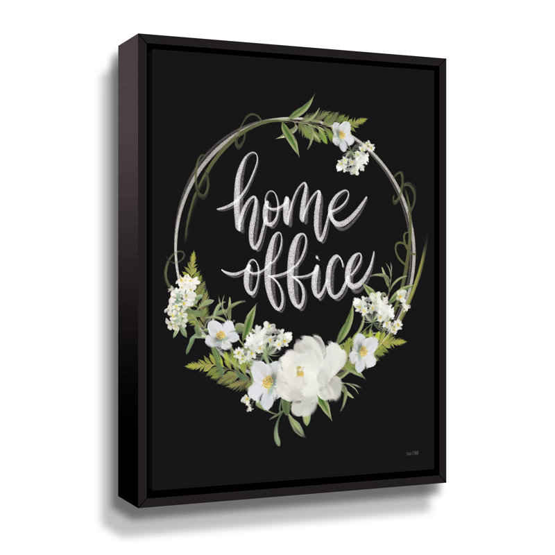 Home Office - Impression sur toile, H 10 po x l 8 po x p 2 po, Toile avec cadre noir
