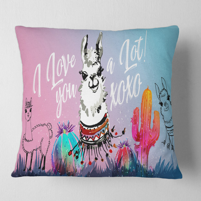 I Love You a Lot Llama Alpaga, 18" x 18"