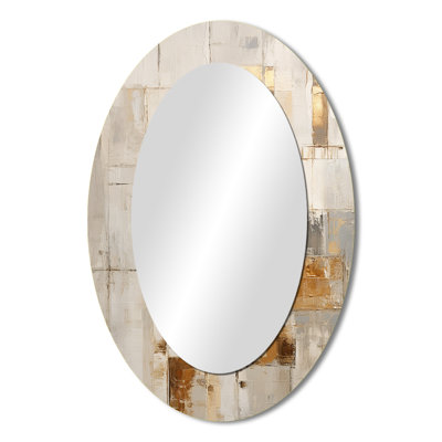 Minimalism Modern Scandinavian Serenity Art III - Modern Oval Wall Mirror