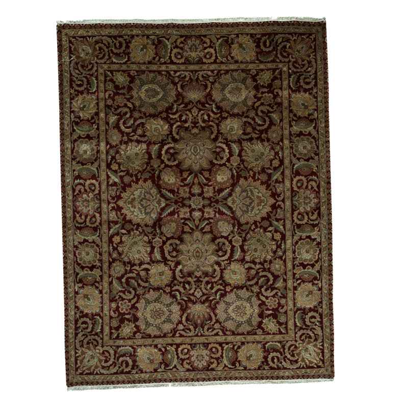 Tapis brun / rouille de haute qualité noué à la main