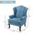 Duward Upholstered Sky Blue Linen Wingback Accent Chair with Rolled Arm and Solid Wood Leg (Set of 2)-1907804323