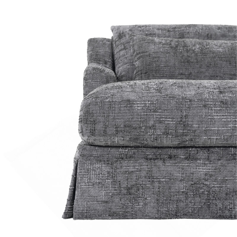 Canapé-lit en chenille, canapé Cama de 59,5 pouces, canapé-lit, canapé causeuse, canapé décontracté avec surface texturée et deux coussins, adapté au salon, gris