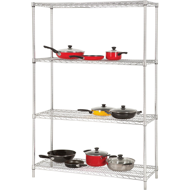 Ensemble de démarrage pour étagère en fil de fer chromé de mmethwick, H 72 po x l 48 po x P 18 po