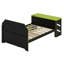 Lit de jour en bois avec couchette, bureau et port USB-425608148