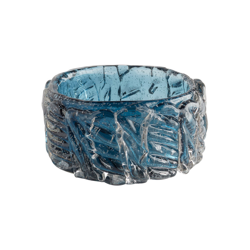 Vase en profondeur | Bleu, H 4 po x l 8,5 po x P 8,5 po