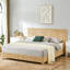 Structure de lit très grand en bois avec lignes courbes ondulées, sans sommier tapissier (chêne)-704224437