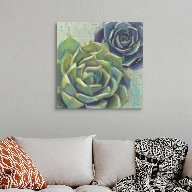 «Succulents I Crop», art mural sur toile, Toile tendue, H 30 po x l 30 po x P 1,25 po