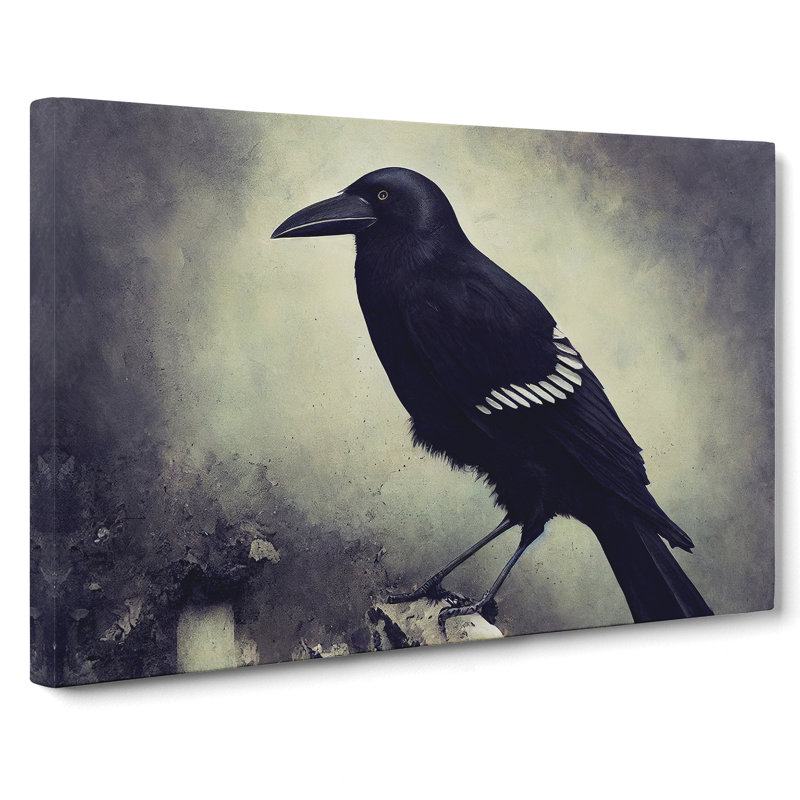 An Unusual Crow Bird - Wrapped Canvas, 35cm H x 50cm W x 3cm D
