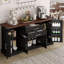 Armoire de rangement avec porte de grange 63 po avec 2 tiroirs et support de porte 63 po-952204533