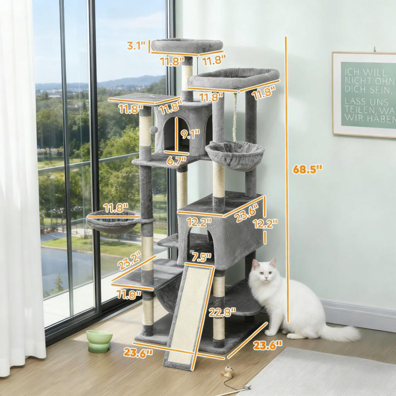 Arbre à chat multi-niveaux 69 po