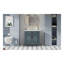Meuble-lavabo de salle de bain rétro 30 po avec lavabo en céramique et structure en bois massif bleu