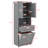High Bathroom Cabinet With Laundry Hamper Doors And Open Storage Upper Cabinet For Bathroom-754526272