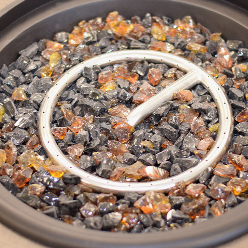 Townsend Round Aluminum Smokeless Fire Pit Table with Hidden Fuel Tank, Dark Gray