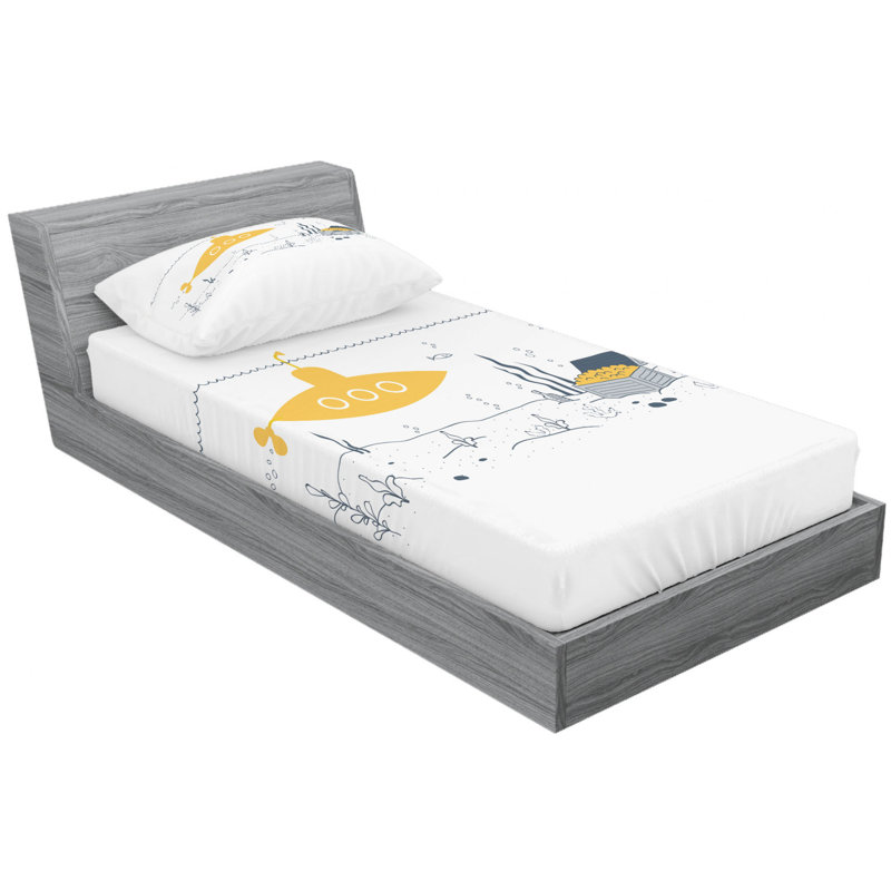 Microfiber Patterned Sheet Set, Twin Sheet Set with 1 Pillowcase