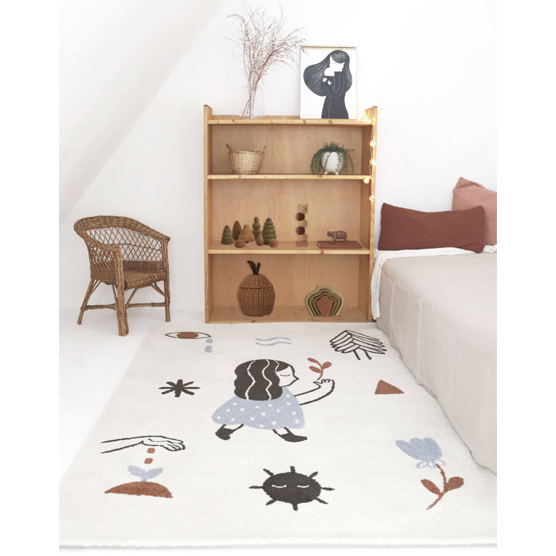 Coffelt Tufted Beige/Brown/Blue Rug