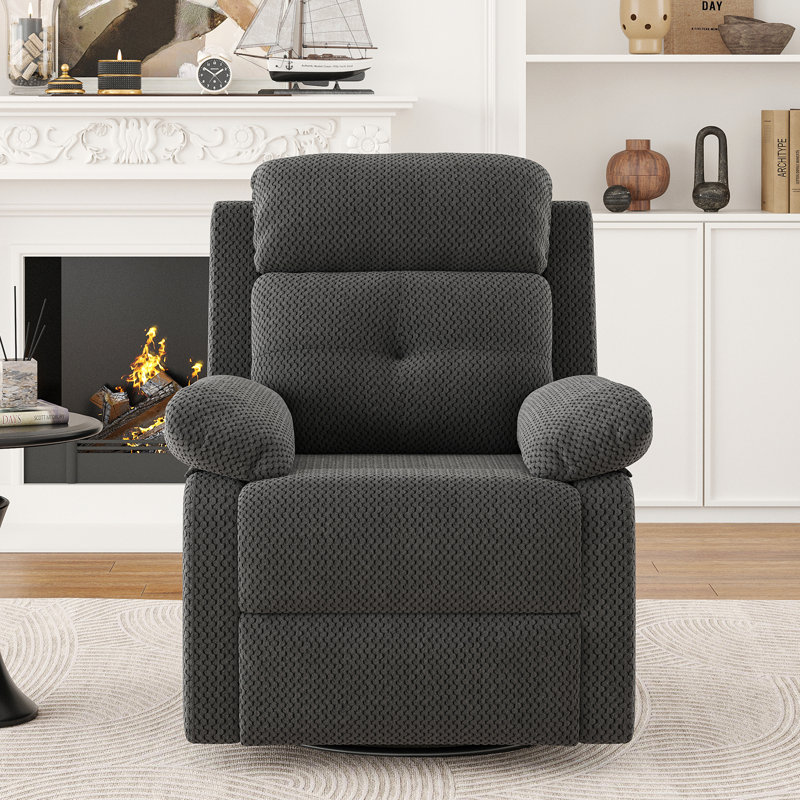 Upholstered Brezzy Recliner, Coffee Gray Velvet