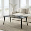 Table basse moderne en marbre de style moderne avec pieds en bois de charme