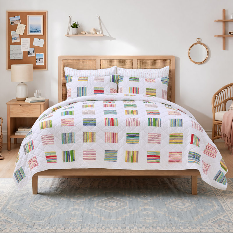Ensemble de courtepointe 2 pièces blanc marin Greenland Home Fashions – Twin/XL, Simple/Simple TG