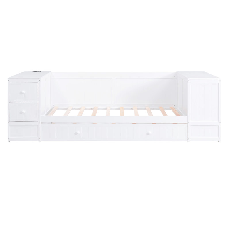 Daybed With Storage Arms, White