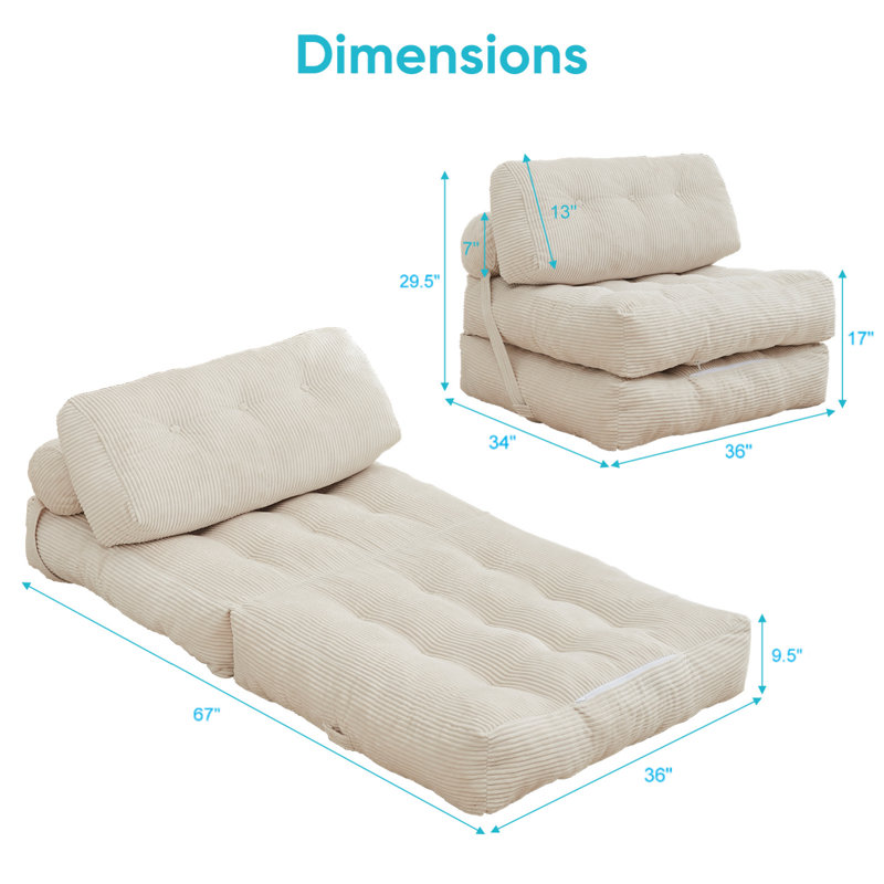 Fauteuil convertible avec canapé-lit Boneless, Beige