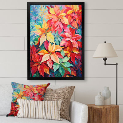 «Knotsley Poinsettia Flower», abstraction colorée sur toile