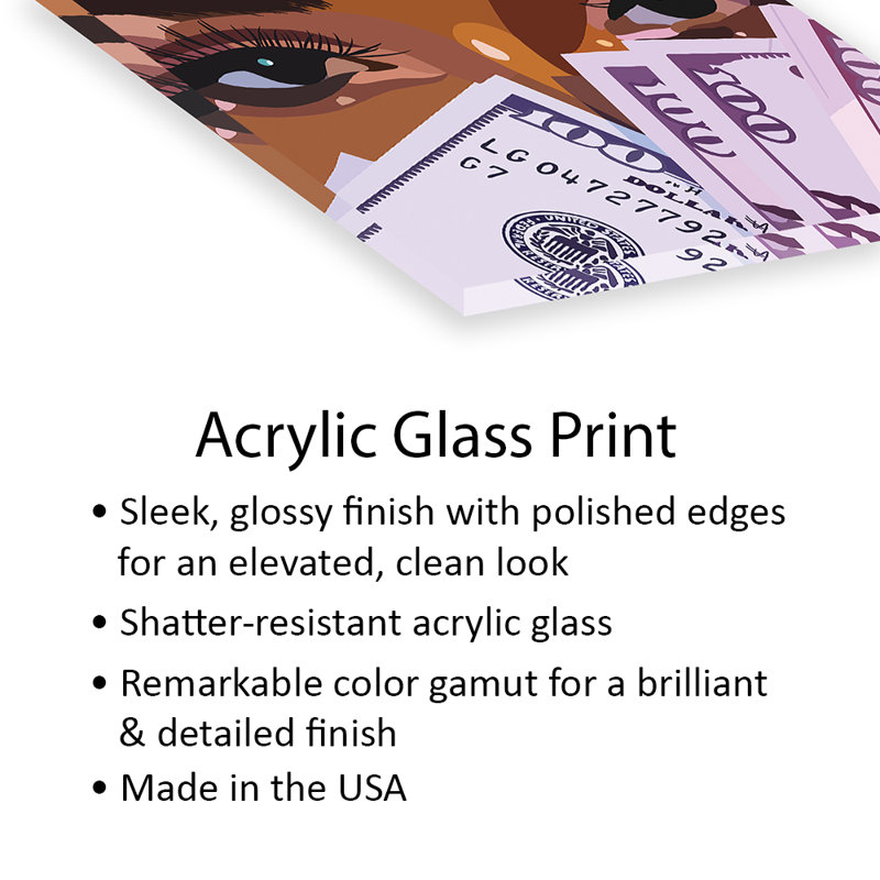 Nouvel argent imprimé sur verre acrylique